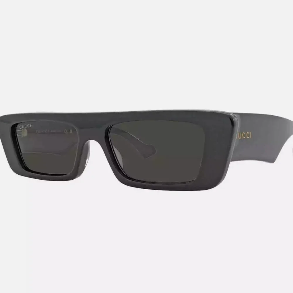 NEW Gucci Grey Rectangular Men's Sunglasses 54mm Black